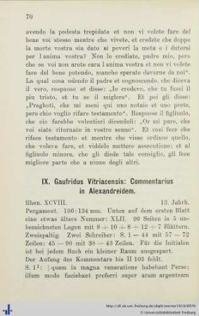 IX. Gaufridus Vitriacensis: Commentarius in Alexandreidem.