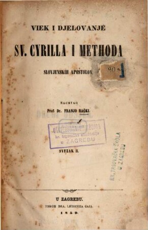 Viek i djelovanje sv. Cyrilla i Methoda, slovjenskih apoštolov. 2