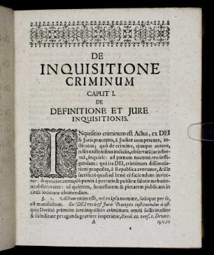 Caput I. De Definitione Et Jure Inquisitionis.