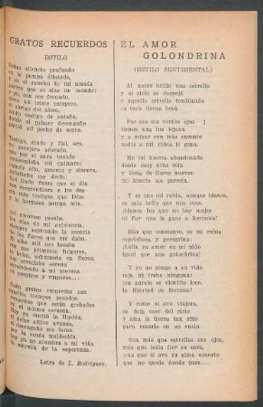 El amor golodrina : (Estilo sentimental)