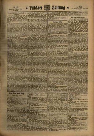 Dritte Ausgabe vom Samstag, den 01. Oktober 1910.