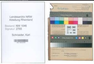 Entnazifizierung Karl Schroeder , geb. 17.10.1897 (Bankbeamter)