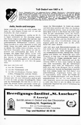 Judo, heute und morgen
