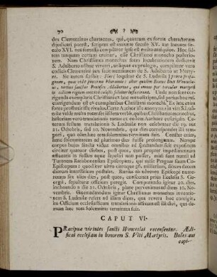Caput VI. - Caput. XI.