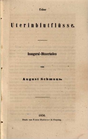 Über Uterinblutflüsse : Inaugural-Dissertation
