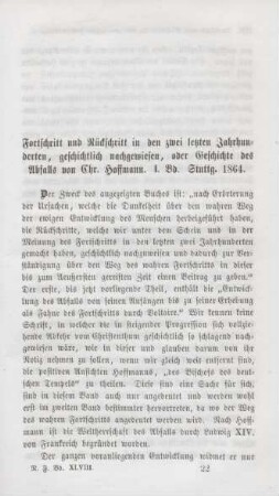 325-354 "Fortschritt und Rückschritt in den letzten zwei Jahrhunderten" von Chr. Hoffmann
