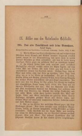 IX. Bilder aus des Vaterlandes Geschichte