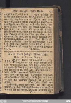 XVII. Vom heiligen Vater Unser.