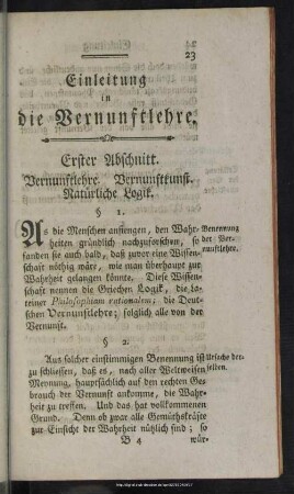 Einleitung in die Vernunftlehre