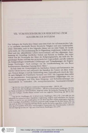 VII. Vom Regensburger Reichstag zum Augsburger Interim
