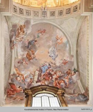 Die Madonna von Carmine übergibt dem Heiligen Simon Stock das Skapulier