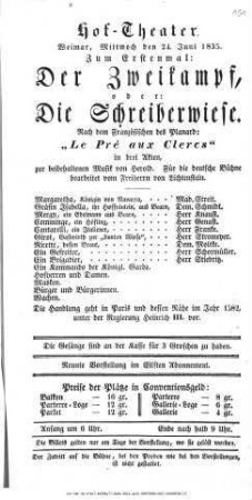 Der Zweikampf, oder: Die Schreiberwiese