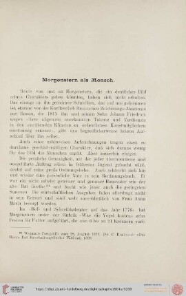 Morgenstern als Mensch