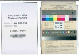 Entnazifizierung Johann Benson , geb. 12.06.1903 (Arbeiter)
