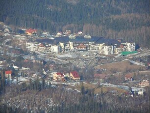 Hotelbauten am Riesengebirge : In der Nähe von Skipisten entstehen große Hotels im Kurort am Riesengebirge. Aufgenommen am 07. Februar 2011 in Karpacz