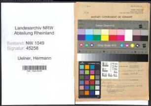 Entnazifizierung Hermann Uelner , geb. 23.09.1900 (Schmied)