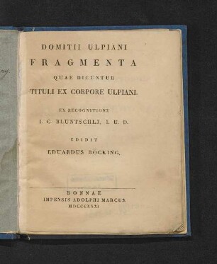 Domitii Ulpiani fragmenta quae dicuntur tituli ex corpore Ulpiani