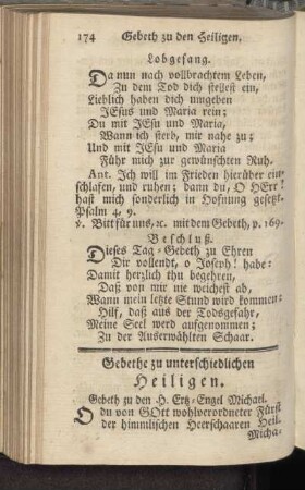 Gebethe zu unterschiedlichen Heiligen