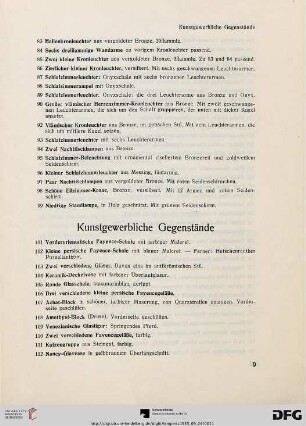 Kunstgewerbliche Gegenstände (Nr. 101-170)