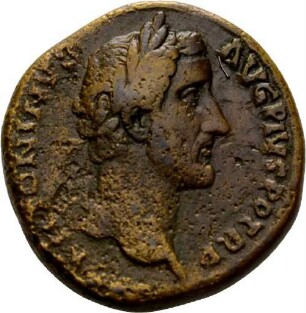 Sesterz des Antoninus Pius mit Darstellung einer Quadriga