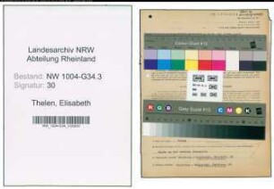 Entnazifizierung Elisabeth Thelen , geb. 25.02.1912 (Drogistin)