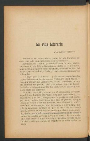La vida literaria