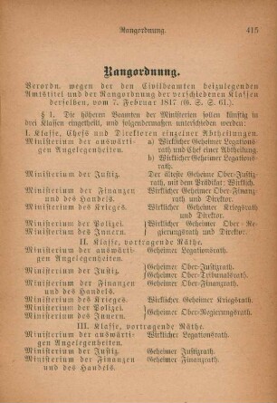 Rangordnung.
