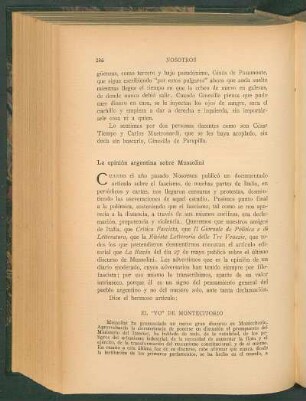 La opinión argentina sobre Mussolini