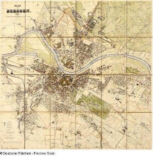 Plan von Dresden. 9. Auflage 1895 (ca. 1:10 000), hrsg. vom Vermessungsamt der Stadt Dresden