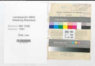 Entnazifizierung Leo Zink , geb. 09.02.1908 (Beamter)