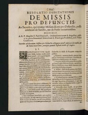 254-258, De Missis pro Defunctis