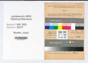 Entnazifizierung Julius Mueller, geb. 07.04.1888 (Markscheider)