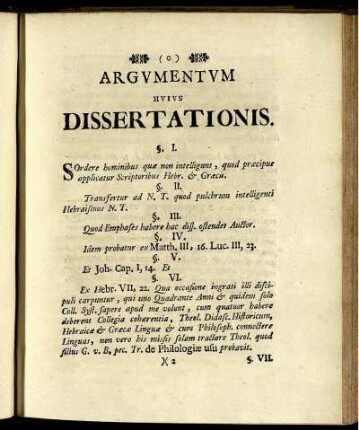 Argumentum Huius Dissertationis.