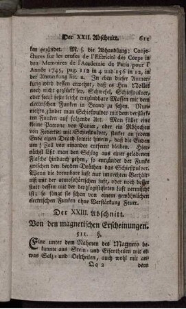 Der XXIII. Abschnitt. Von den magnetischen Erscheinungen