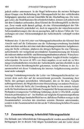 484-486, 7.5 Zusammenfassung Arbeitsfeld Führungsaufsicht