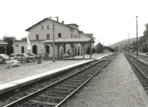 Olbernhau. Bahnhof (1875). Empfangsgebäude. Gleisseite