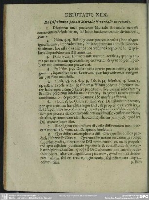 Disputatio XIIX. De Discrimine peccati Mortalis & venialis in renalis