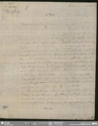 Eigenh. Brief von August Wilhelm von Schlegel an Christian Gottlob Heyne, Amsterdam, 21.05.1791