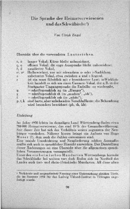 Die Sprache der Heimatverwiesenen und das Schwäbische