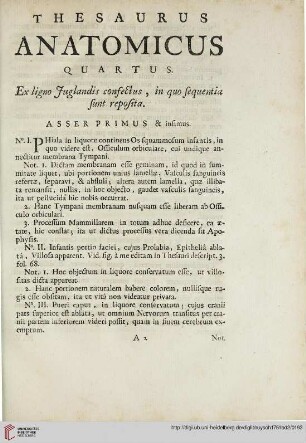 Thesaurus anatomicus quartus