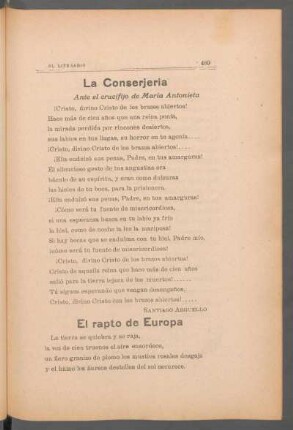 La conserjería ante el crucifijo de Maria Antonieta