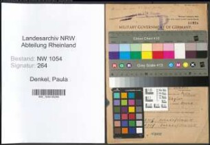 Entnazifizierung Paula Denkel , geb. 06.12.1891 ()