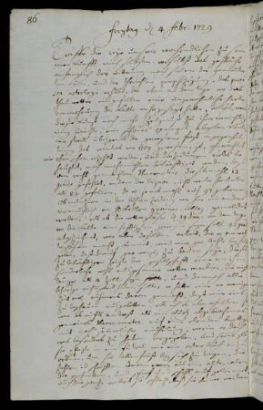Freytag d 4 febr. 1729
