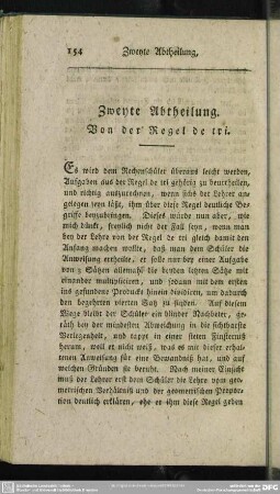 Zweyte Abtheilung. Von der Regel de tri