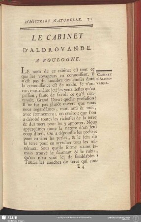 Le Cabinet D'Aldrovande. A Boulogne