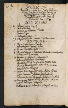 Winterhalbjahr 1632/1633. Rektorat Melchior Nicolai