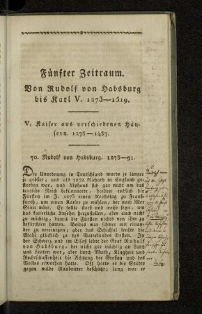 Fünfter Zeitraum. Von Rudolf von Habsburg bis Karl V. 1273-1519.