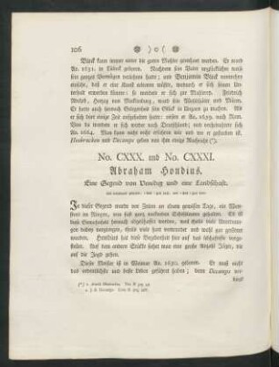 No. CXXX. und No. CXXXI. Abraham Hondius. Eine Gegend von Venedig und eine Landschaft
