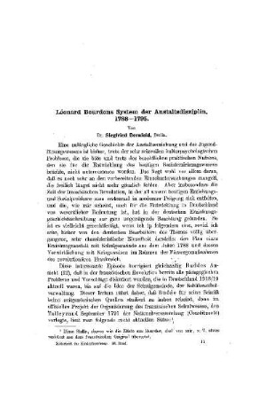 Léonard Bourdons System der Anstaltsdiziplin, 1788-1795