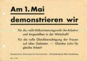 Aufruf der SED zur Mai-Demonstration